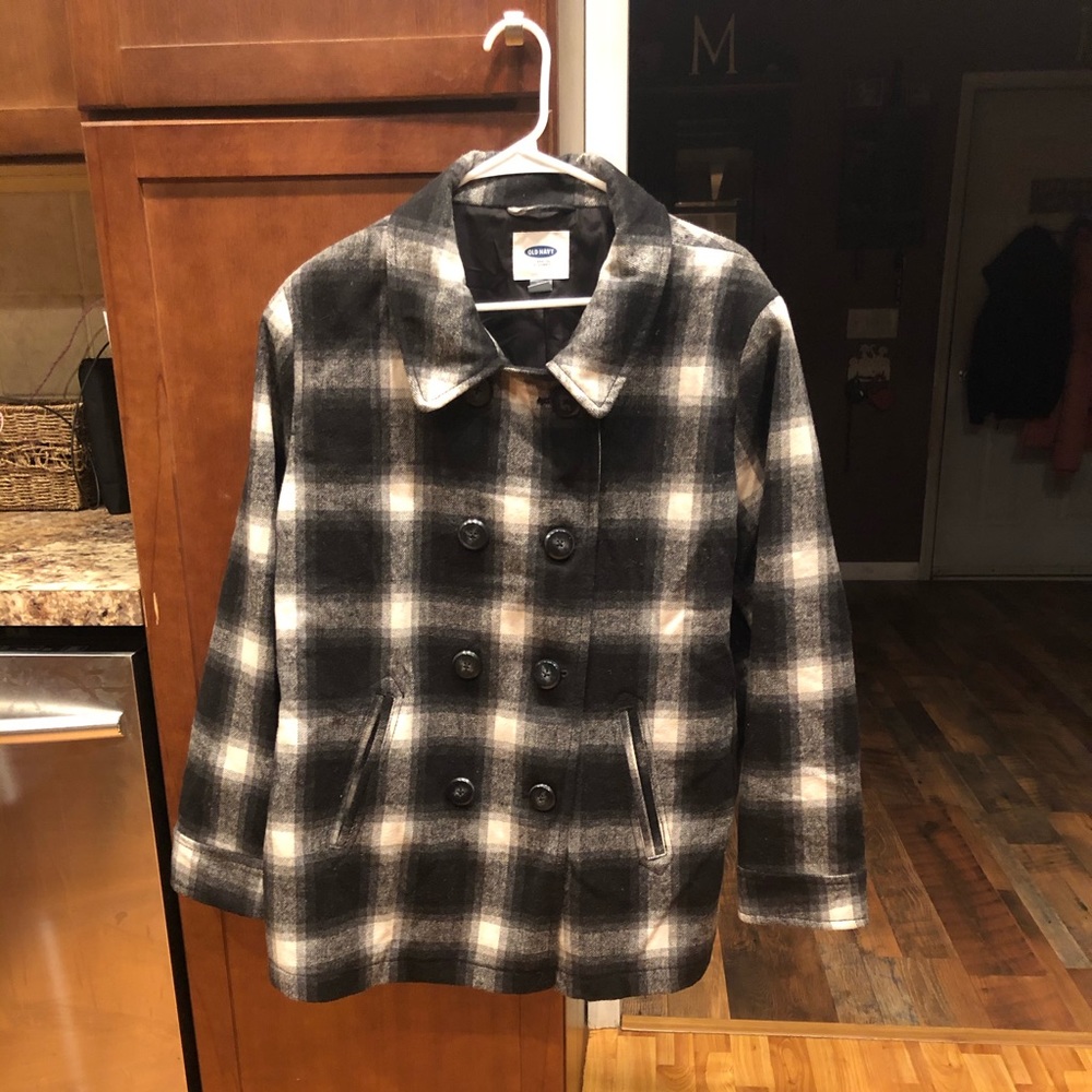 Old Navy XXL Plaid Peacoat